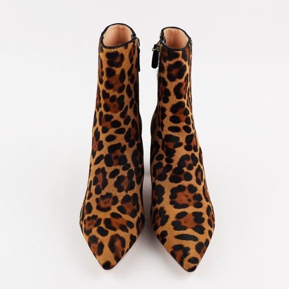 New J.CREW Size 8.5 Pointed-Toe Sadie Boots in Leopard Calf Hair - Picture 3 of 7